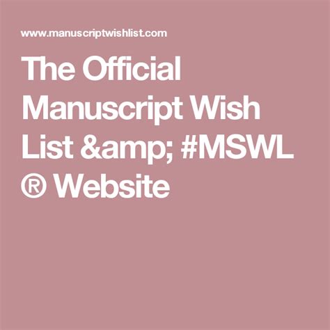 mswl wishlist